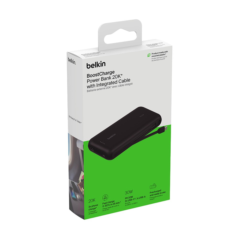 Belkin BoostCharge PowerBank 20K Integriertes Kabel