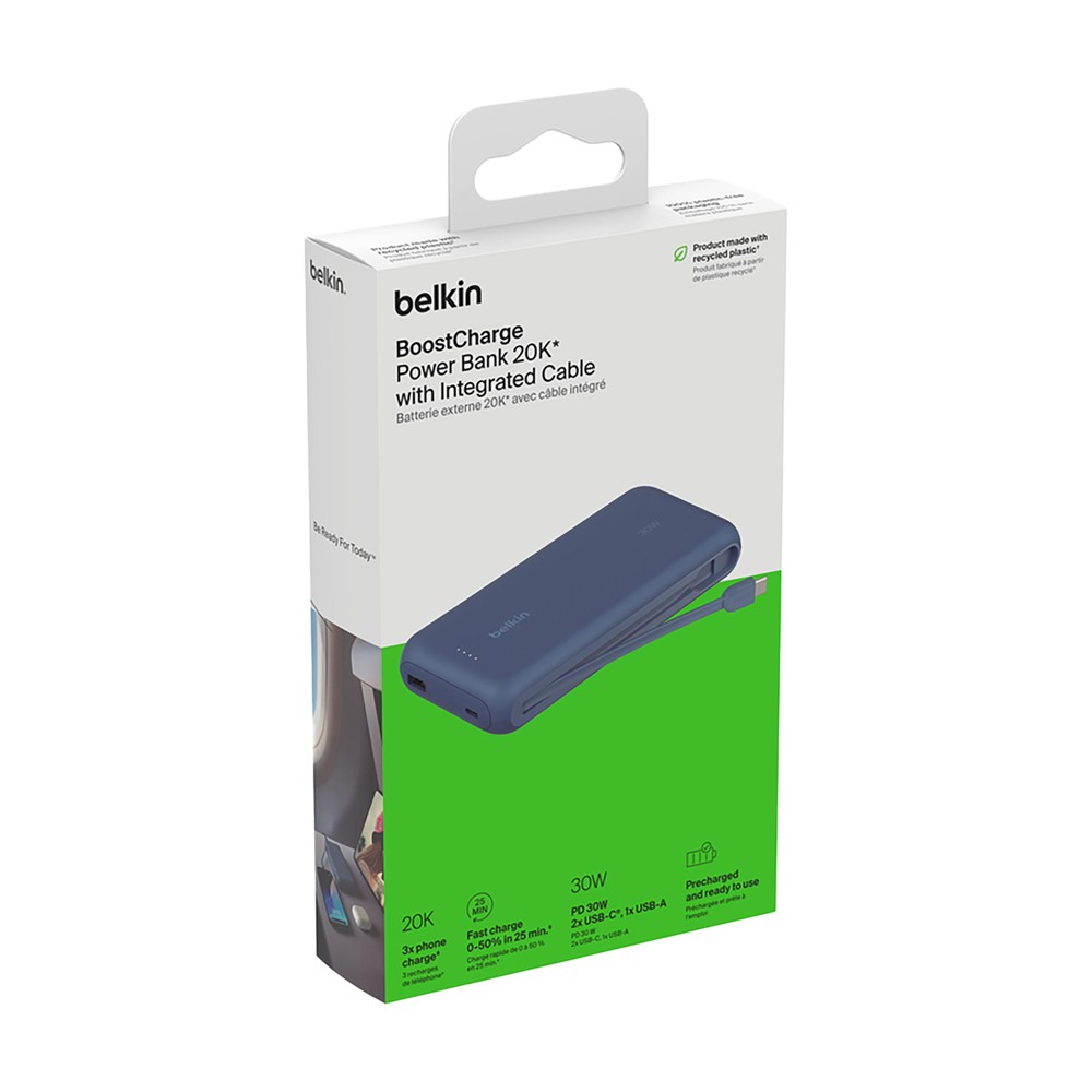 Belkin BoostCharge PowerBank 20K Integriertes Kabel