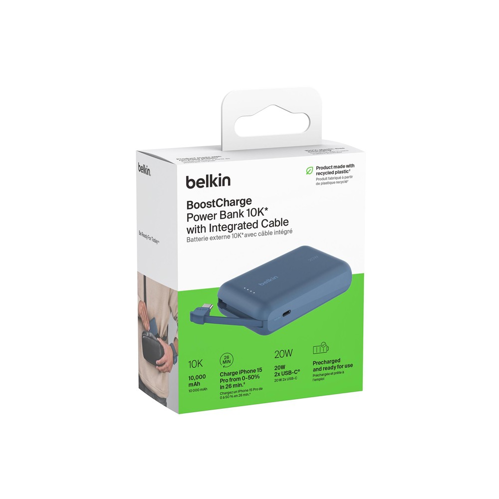 Belkin BoostCharge PowerBank 10K Integriertes Kabel